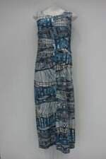 Vestido refazenda feminino estampado com Fenda