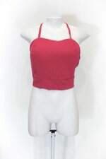 Regata cropped feminina rosa com Bojo e Tiras