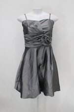 Vestido de Festa feminino cinza com Laço
