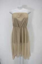 Vestido claudia rabelo feminino dourado com Meio forro e Assimetria