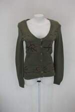 Cardigan siberian feminino verde estampado