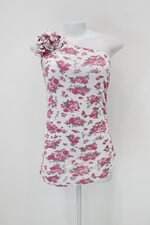 Blusa meio ombro feminina florida com babado