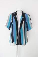 Kimono feminino azul listrado