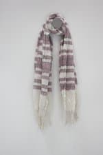 Lenço feminino listrado com franja 