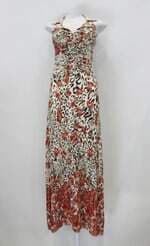 Vestido feminino  estampado com Renda e Bojo