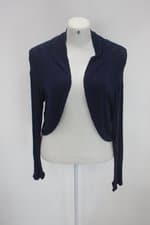 Bolero feminino azul de tricot 