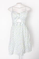 Vestido muna feminino branco floral com Bojo