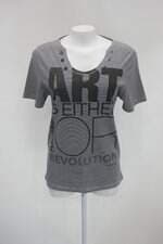Camiseta feminina  cinza estampada