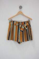 Shorts zara feminina listrado  com Cós com elástico e Faixa na Cintura