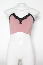 Tomara-que-caia loungerie feminina rosa com Renda
