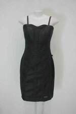 Vestido via tolentino feminino preto com Fenda