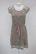 Vestido tomany feminino nude com Faixa na Cintura e Bordado