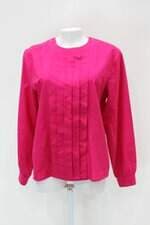 Camisa laura & jazine feminina rosa com Pregas