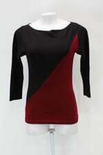 Blusa feminina bicolor  com Recortes