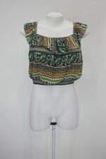Blusa cropped feminina estampada com Babado