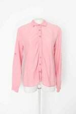 Camisa feminina rosa com Barra Mullet