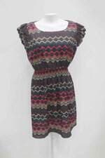 Vestido marisa feminino preto com estampa tribal e Franzido