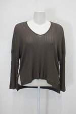 Blusa massimo dutti feminina marrom com Transparência e Fenda