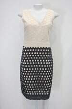 Vestido isabela giobbi feminina bege/preto com Forro