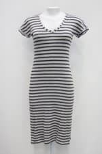 Vestido handbook feminino listrado com Fenda