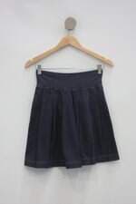 Saia godê feminina azul com Pregas