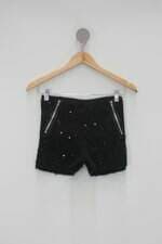 Shorts feminino  preto com Paetê e Bordado