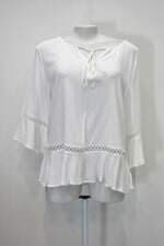 Blusa smel feminina branco com Renda e Tassel