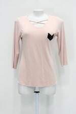 Blusa riachuelo feminina rosa com Tiras e Bordado