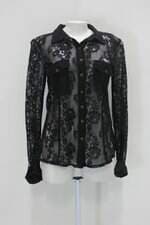 Camisa de renda marisa feminina preta com Transparência