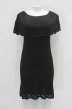 Vestido ballardin malhas feminino preto com Sobreposição e Forro