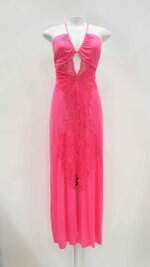 Camisola magnólia feminina rosa neon com Renda e Fenda