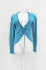 Cardigan c&a feminino azul com Babado