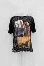 Blusa feminina preto com Aplique