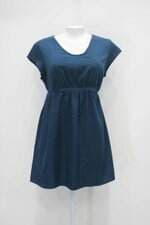 Vestido feminino azul com Faixa na Cintura