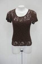 Blusa hanky panky feminina marrom com Renda