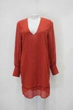 Vestido le lis blanc feminino laranja com Bordado