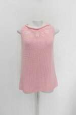 Regata feminina tricot rosa com Aplique