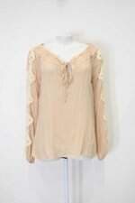 Blusa feminina nude com Renda e Recorte