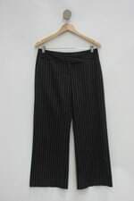 Calça Social feminina preta listrada 