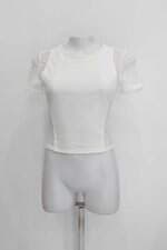 Blusa cropped de tule renner feminina branca