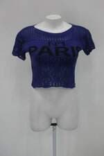 Blusa feminina azul estampada 