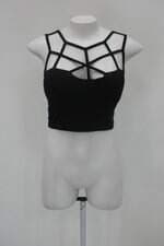 Regata cropped feminina preta com Bojo