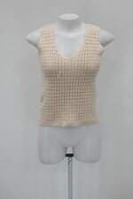 Regata feminina bege de tricot 