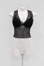 Blusa de renda feminina preta