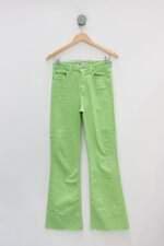 Calça de sarja flare zara feminina verde