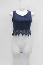 Blusa cropped feminina azul com Forro