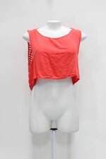 Regata feminina coral com Renda e Barra Mullet