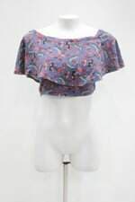 Blusa cropped Ciganinha mercatto feminina estampada