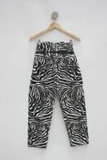 Calça de tecido cropped feminina animal print