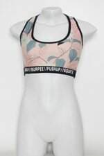 Top Esportivo hardyn feminino rosa floral com Recortes e Silk